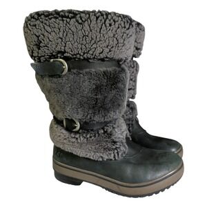 UGG Lilyan Tall Boots Womens Size 5 Fur Buckle Winter Preppy Bohemian Mob Wife